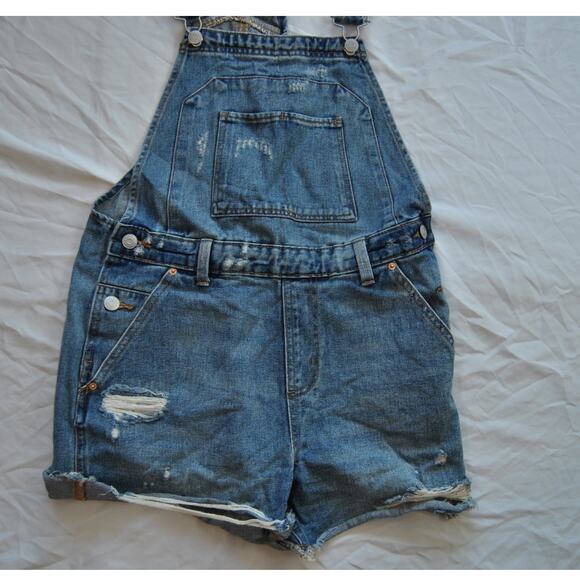 Wild Fable Overalls Shorts Blue Jean Small - Picture 3 of 10
